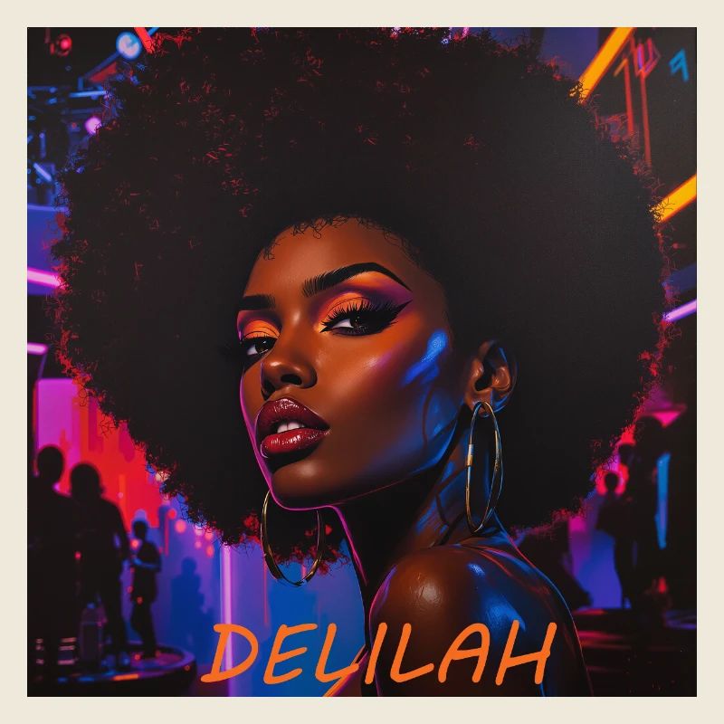 Delilah Neon Afro-Porträt