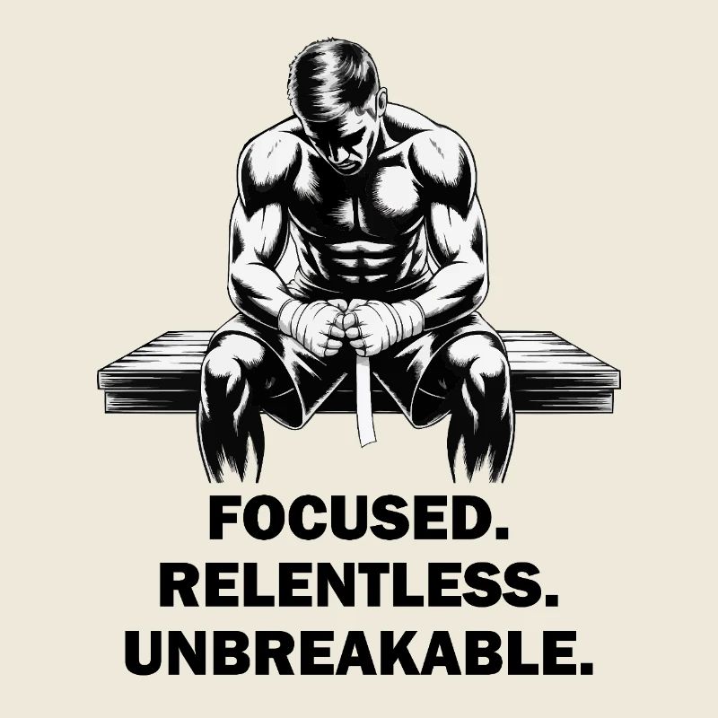 Combattant MMA concentré, implacable et incassable