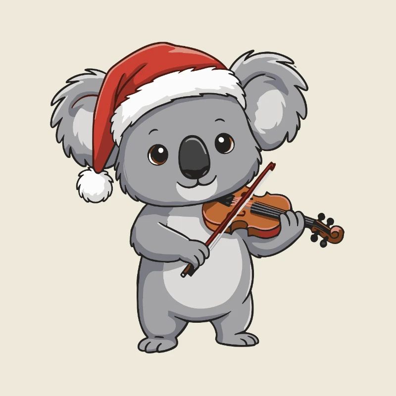 Ours koala de Noël jouant de l’art du violon