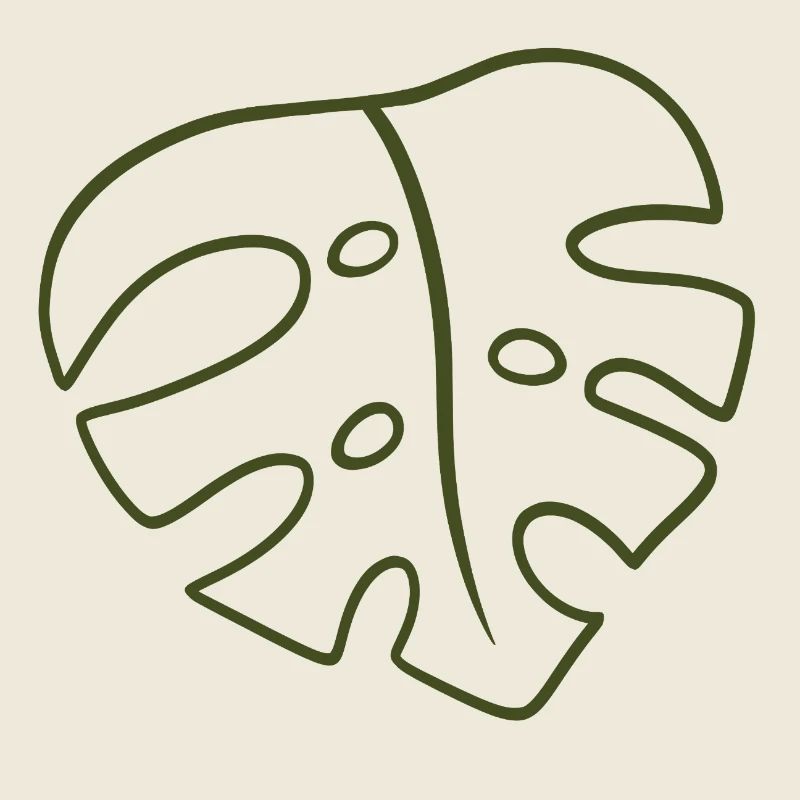 Monstera Line Kunst Blatt