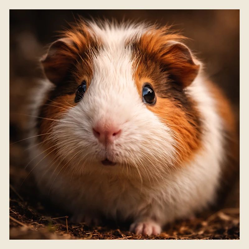 Gros plan de cochon d’Inde dans des tons terreux