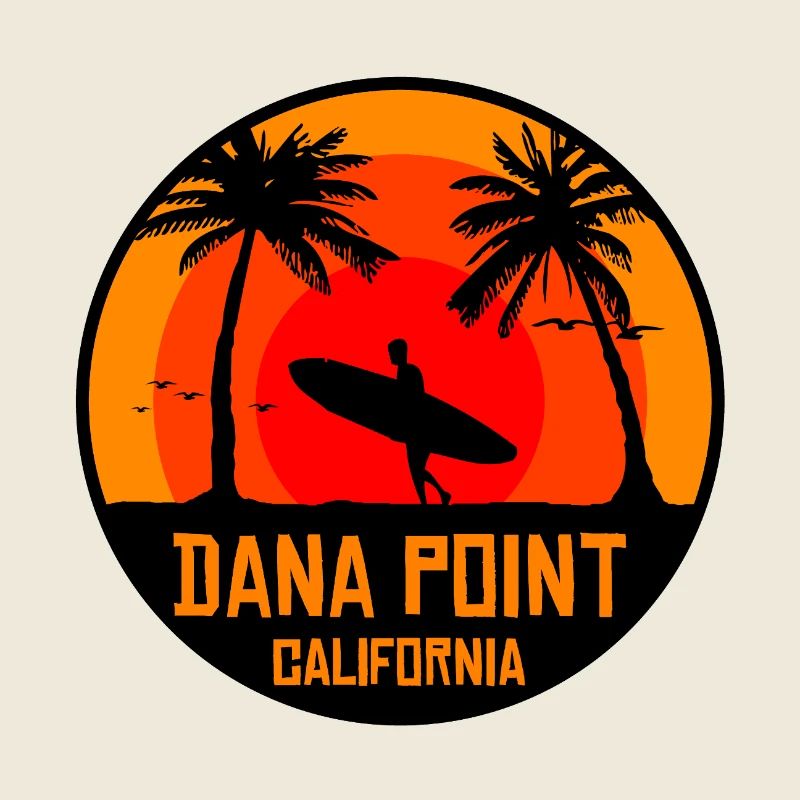 Coucher de soleil sur les surfs de Dana Point