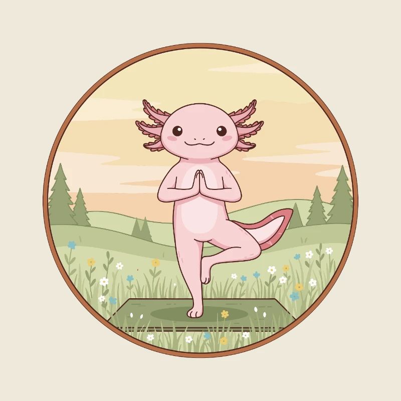 Poisson axolotl de yoga faisant la posture de l’arbre