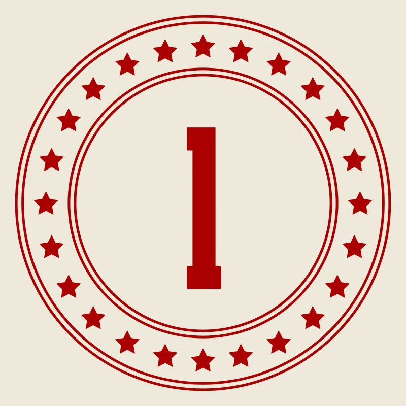 First Place Emblem with Star Circle