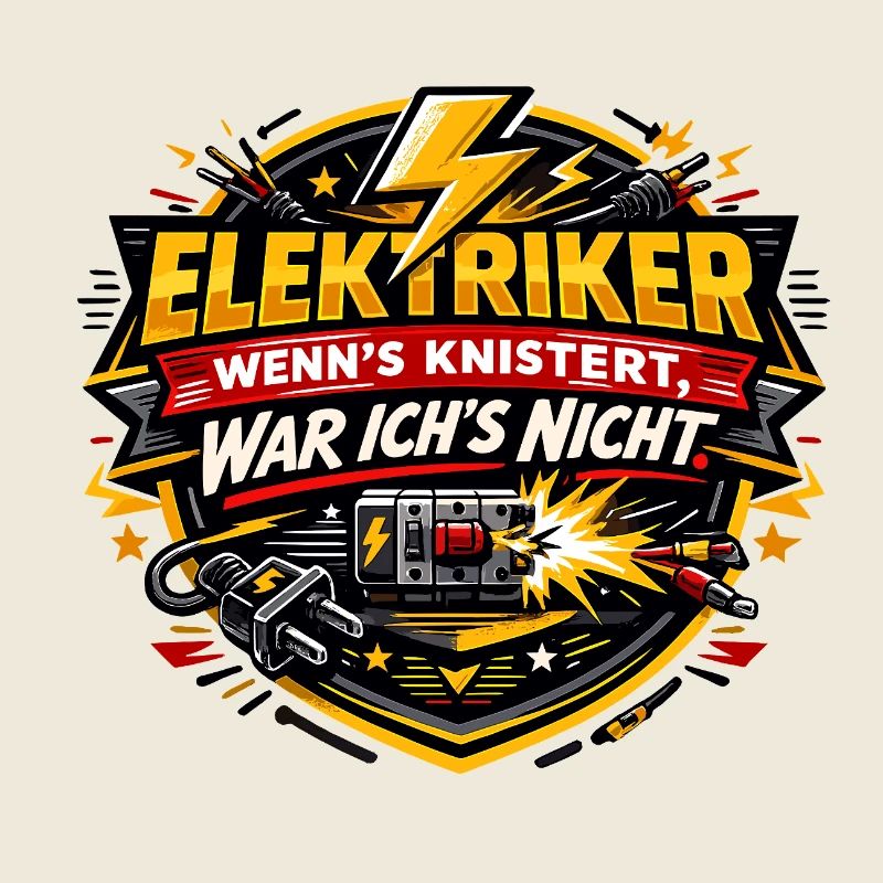 Elektriker Spruchbadge Knistern