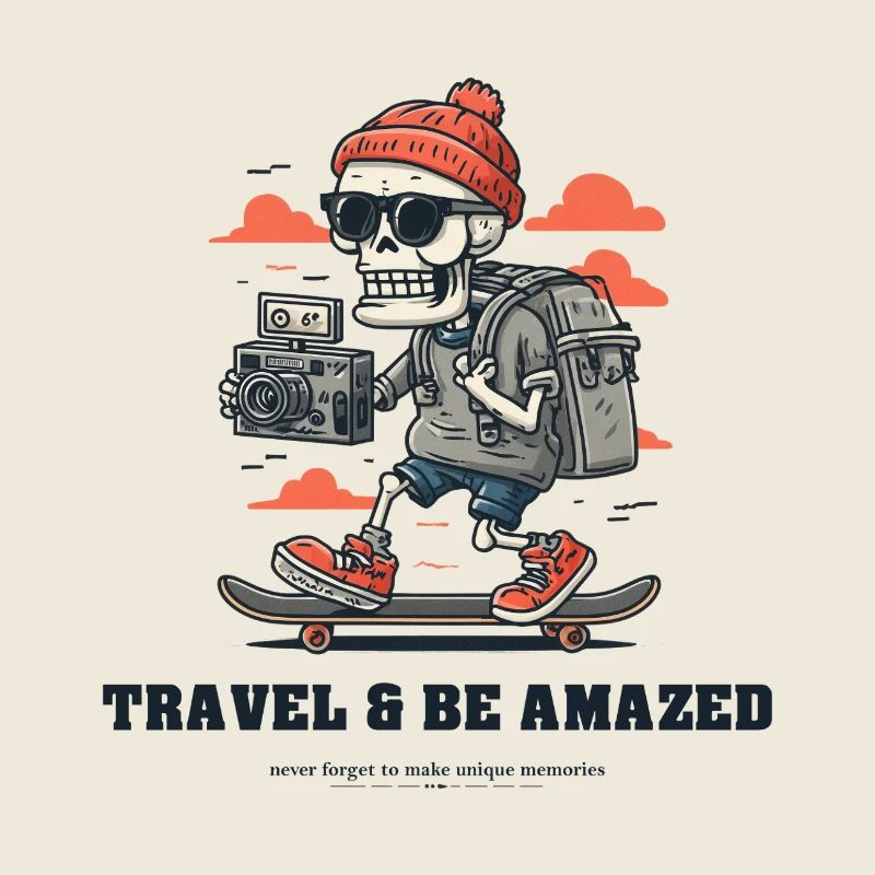 Reise-Skelett mit Kamera