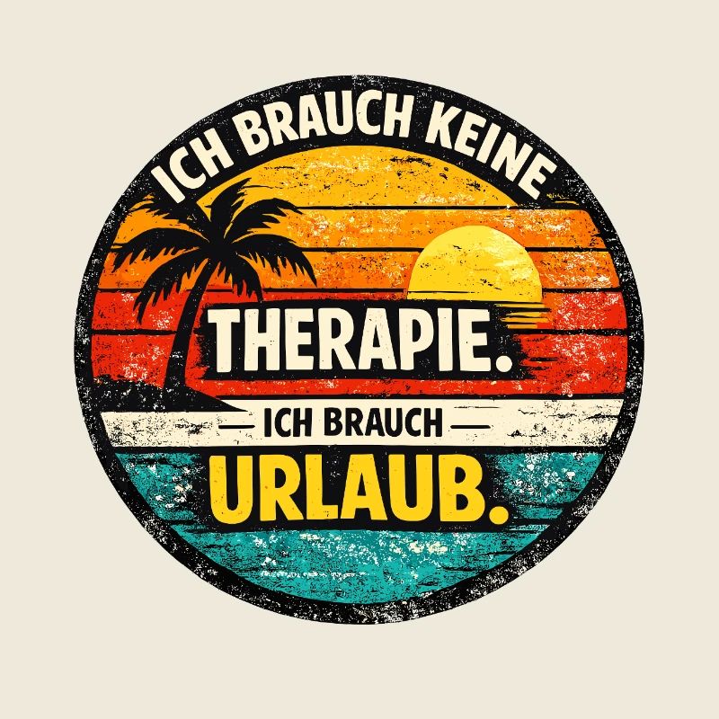 Urlaub statt Therapie Retro Kreis
