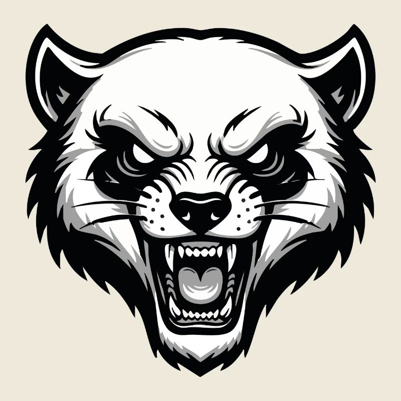 Glouton Sauvage Féroce Logo Mascotte Wolverine