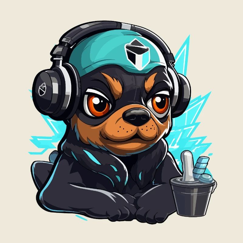 TechDog Neon Kopfhörer-Motiv