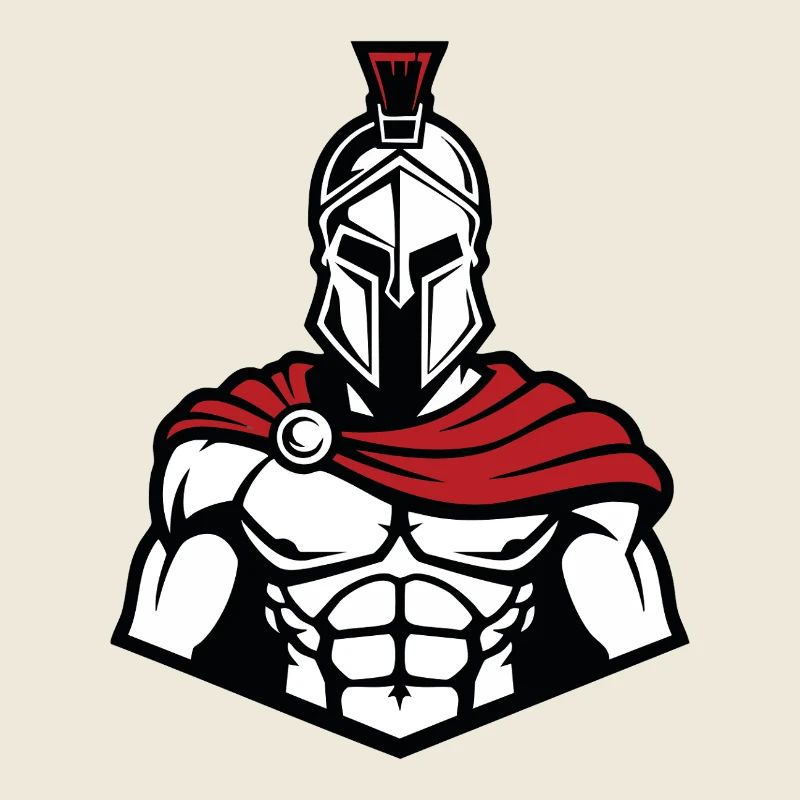 Spartiate Musclé Frontal Logo Mascotte Gym