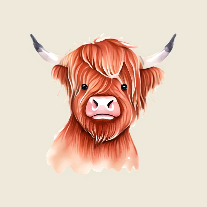 Highland Cattle Rind Illustration