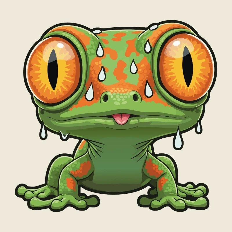 Stressed Lizard Panic Bulging Eyes Mascot