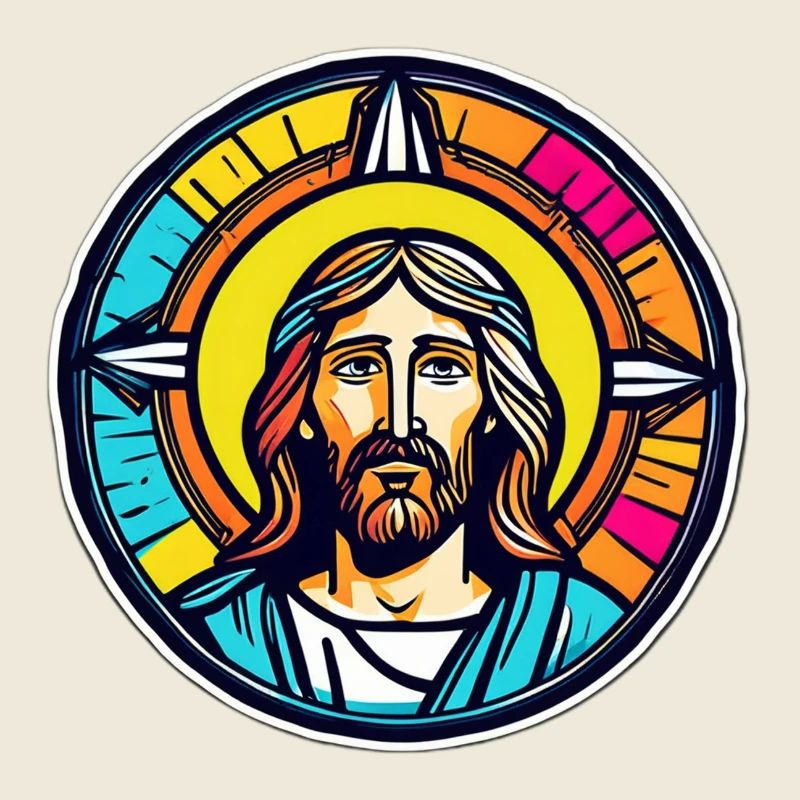 Jesus, buntes Buntglas