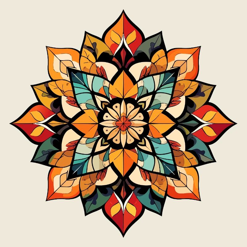 Couleurs naturelles Mandala Formes abstraites Art