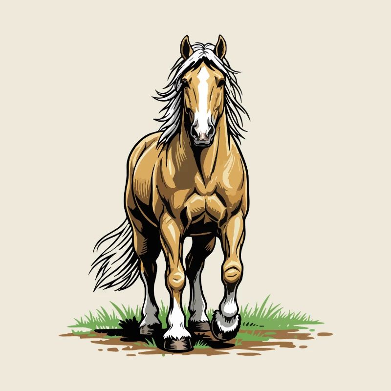 Palomino de Face Pferd Equestrian Elegance Chic