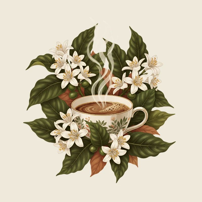 Coffee Cup Flowers Botanical