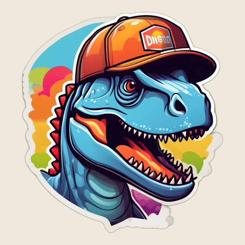 Dinosaur Rainbow Cap