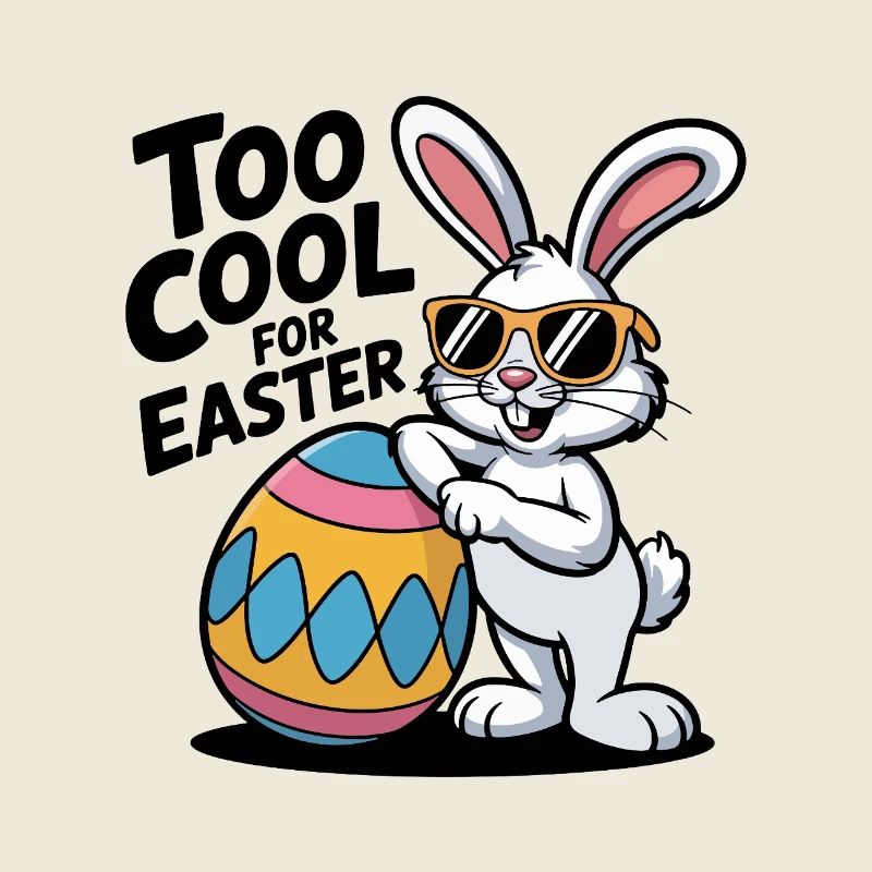 Osterhase mit Sonnenbrille und Ei