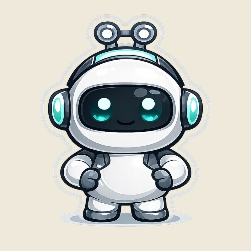 Copilot AI Robot Mascot Cute Dev Sticker