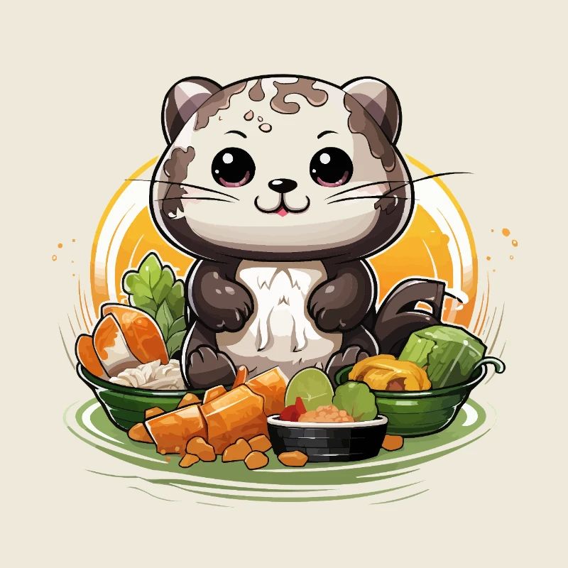 Küchenpanda beim Festessen