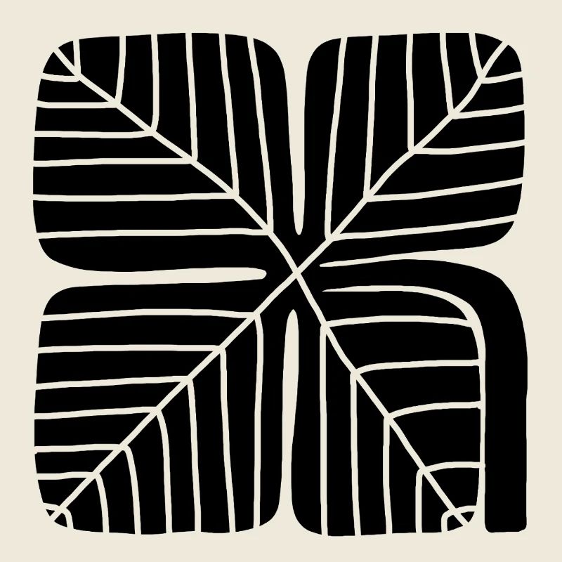 Conception audacieuse de trèfle porte-bonheur en linogravure