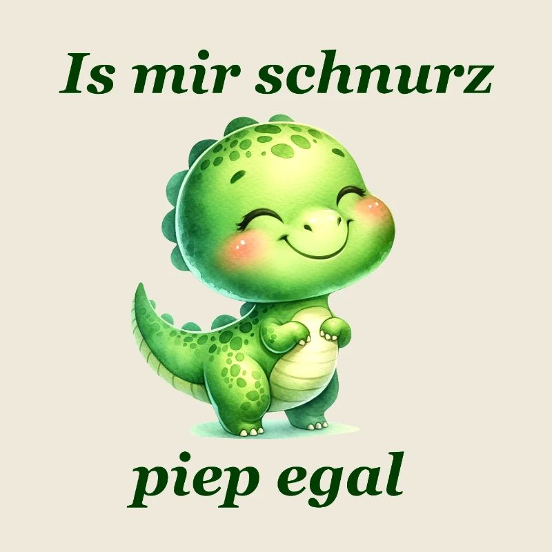 Schnurz piep egal Lustiger Spruch süßer Dino