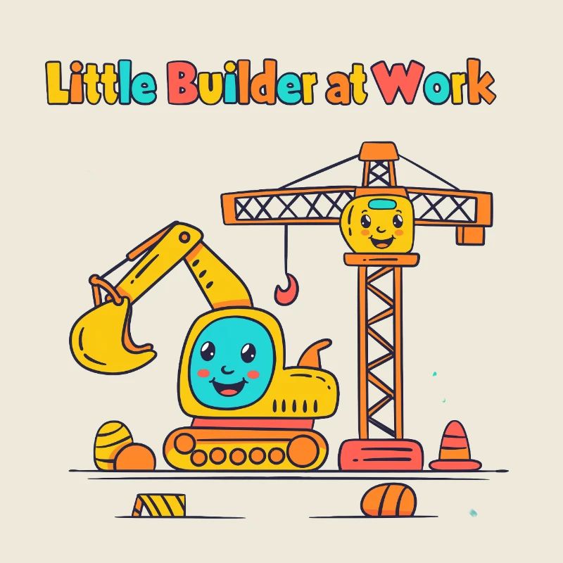 Kleiner Bauarbeiter am Kran