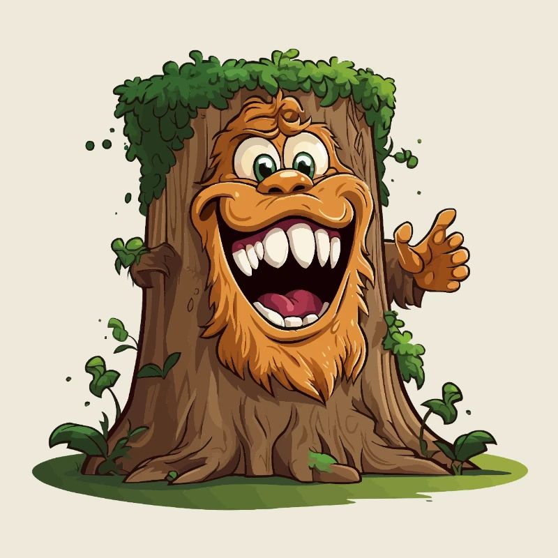 Giant tree with a broad grin