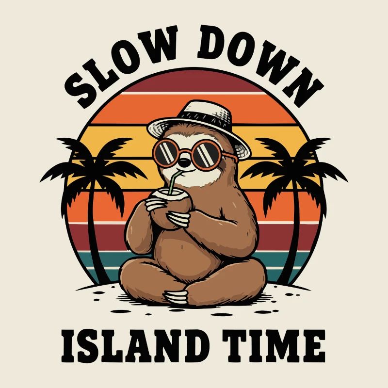 Faultier verlangsamt Inselzeit Kokosnuss-Chill