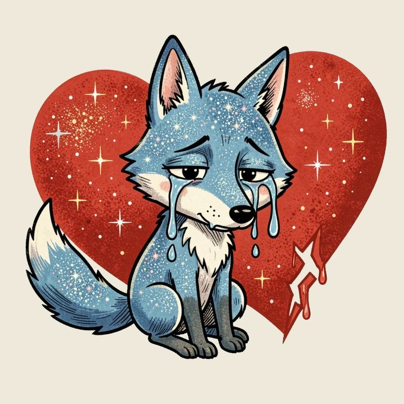 Fuchs tier traurig symbol herz gebrochen 