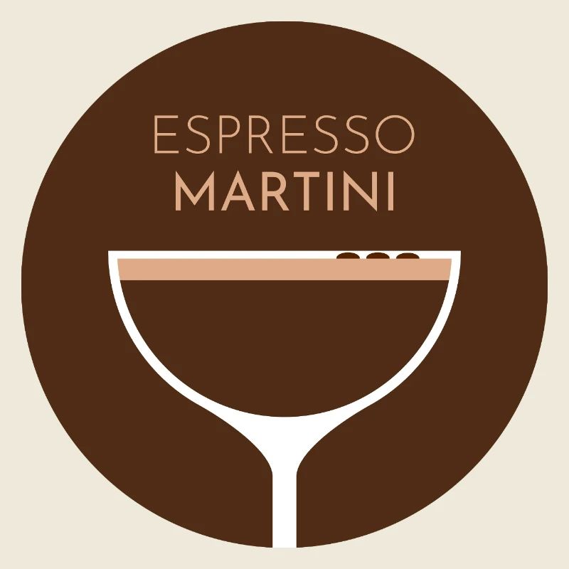 Espresso Martini Cocktail - Flat Colour Design