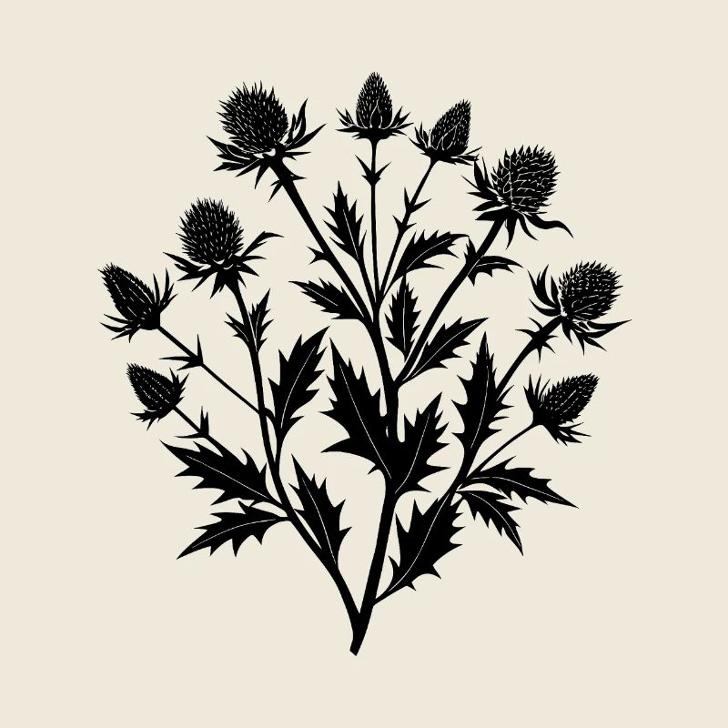 Bouquet de branche de chardon écossais