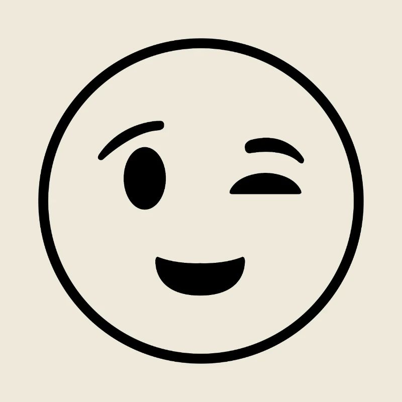 Visage heureux fermant un œil