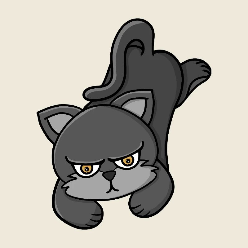 Grouchy Grey Cat