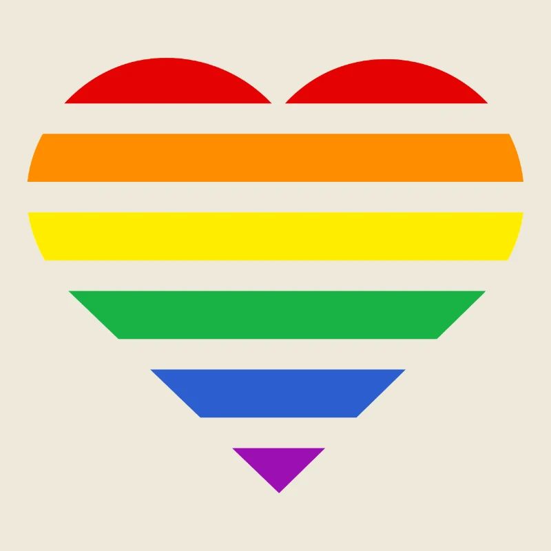 Drapeau de la fierté Cœur · Arc-en-ciel classique
