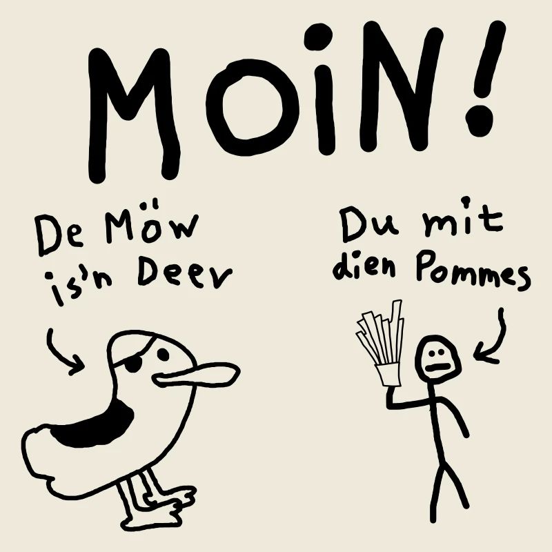 Moin Möwe Pommesdieb Lustig