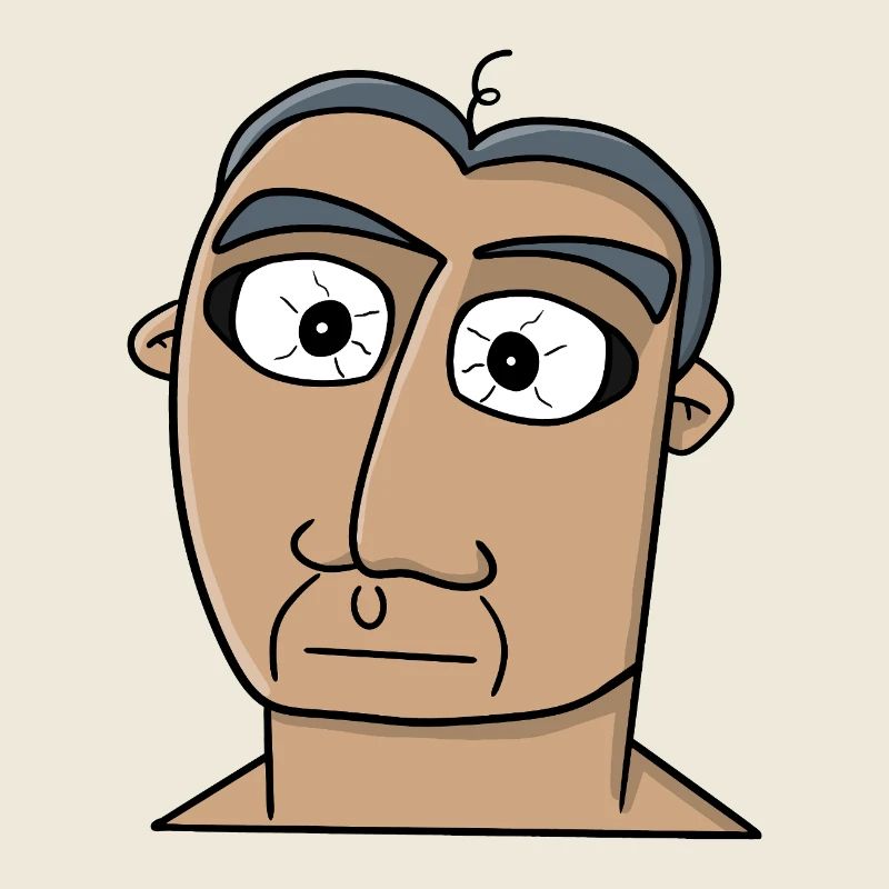Wide-Eyed Minimalist Portrait
