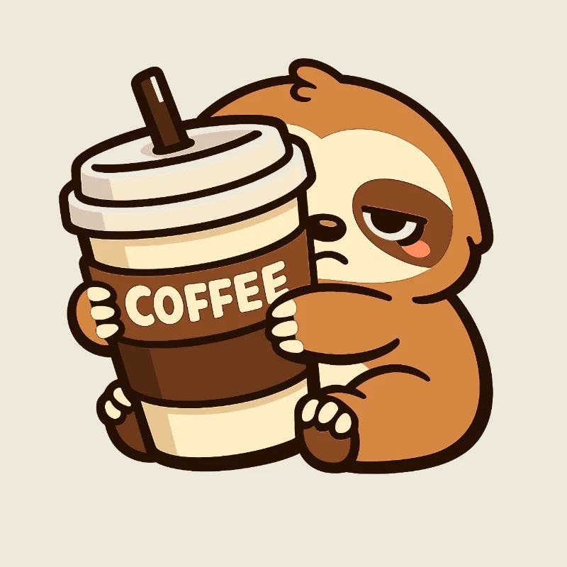 Coffee-loving sloth