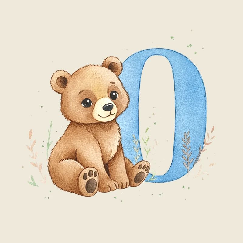 Bär mit Buchstabe O