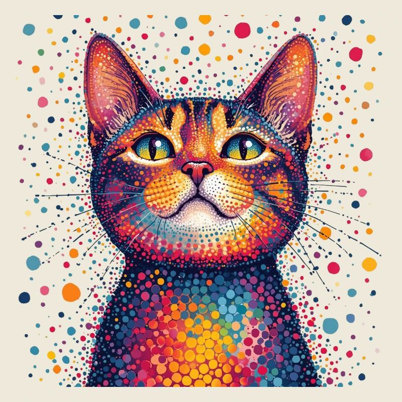 Portrait vibrant du chat à points