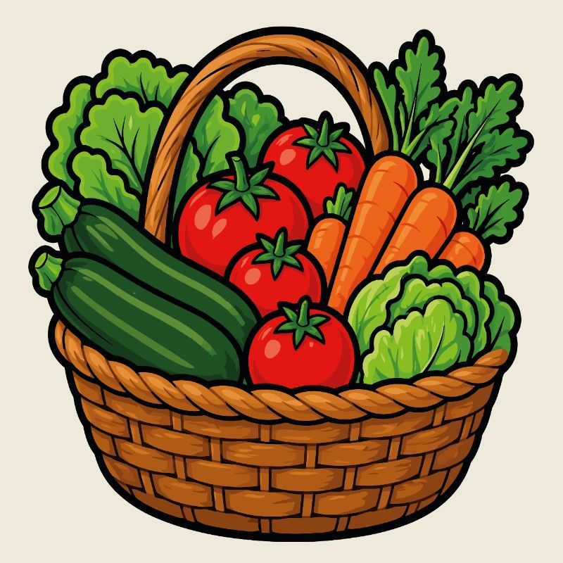 Korb mit frischem Gemüse aus dem Gemüsegarten