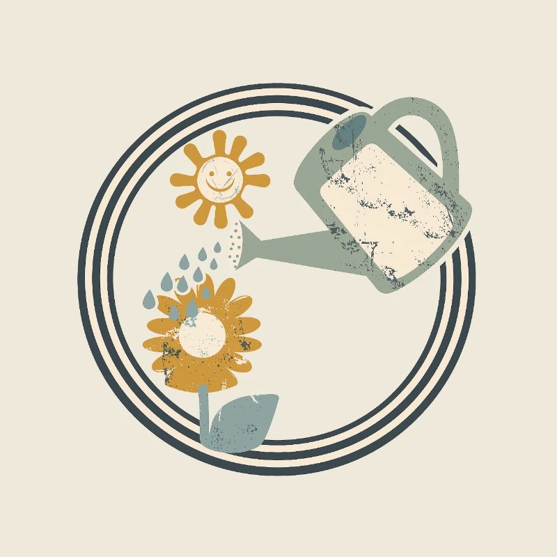 Arrosoir de tournesol rétro