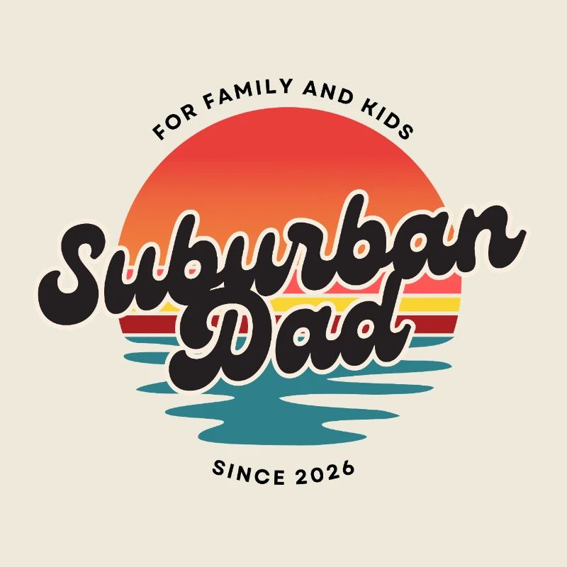 Suburban Dad Retro Sunset Logo