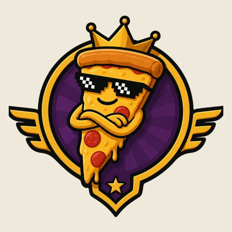 Pizza royale avec lunettes de soleil