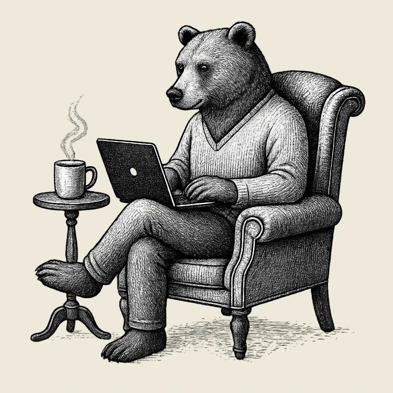 Bear CEO Laptop Lounge