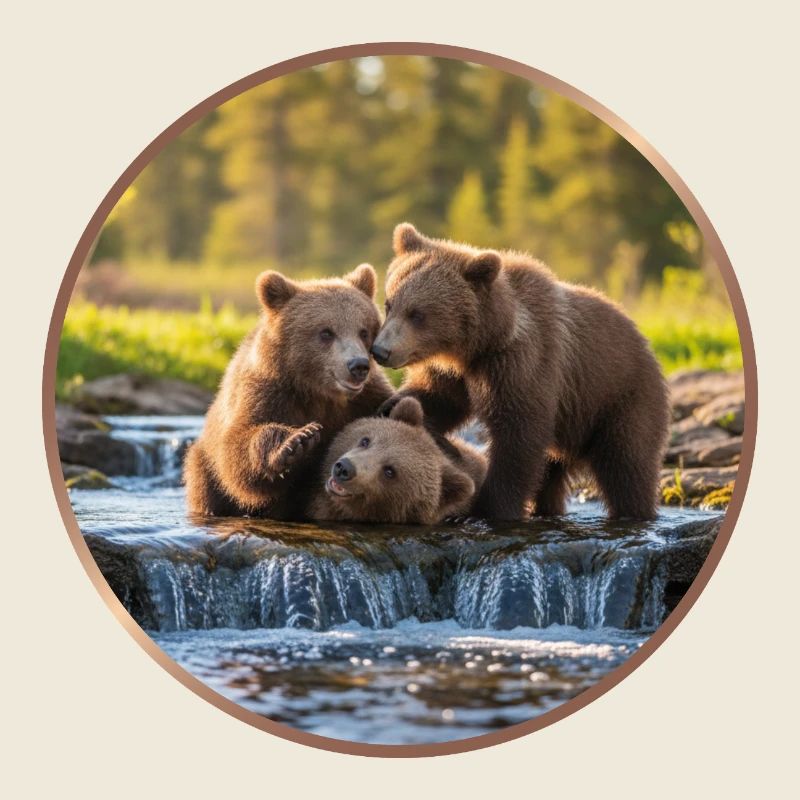 T-Shirt Design "Playing Bear Cub"