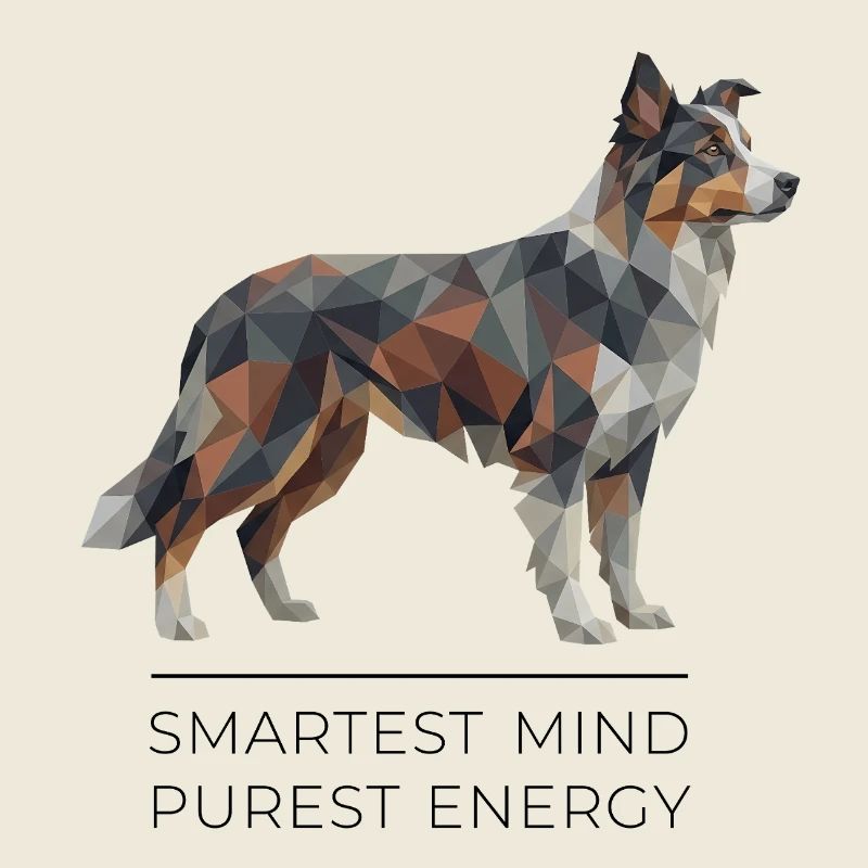 Border Collie Low-Poly Art - Smartest mind