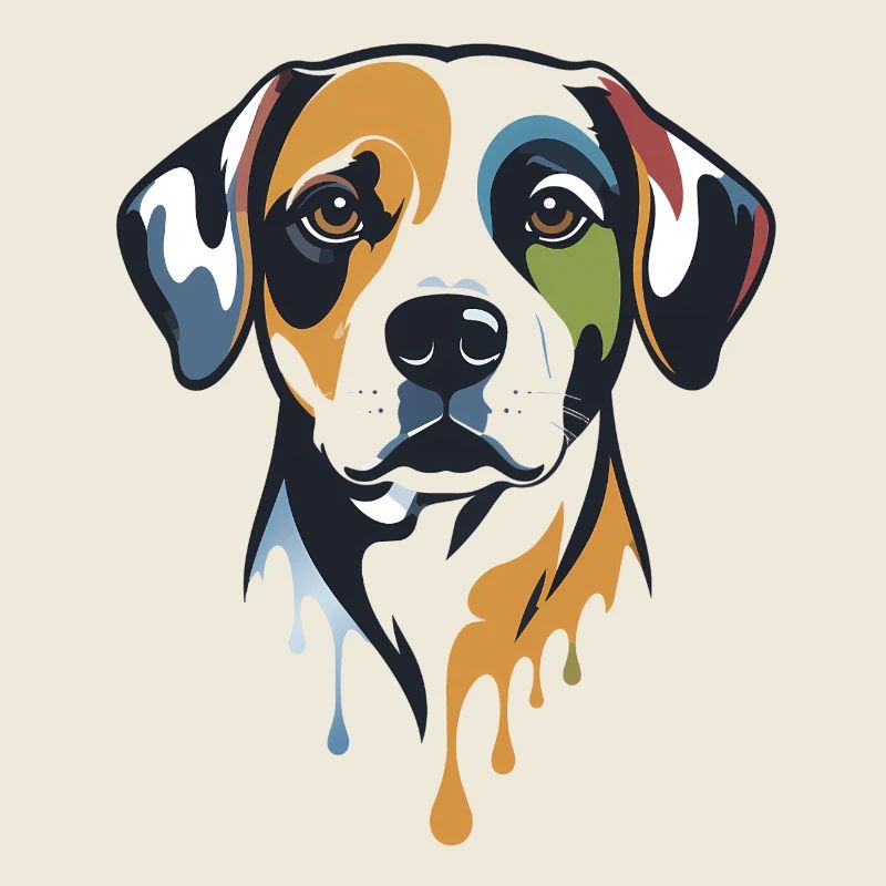 Portrait abstrait de chien - Âme colorée