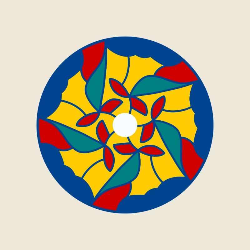 Mandalas farbige Glasblütenblätter