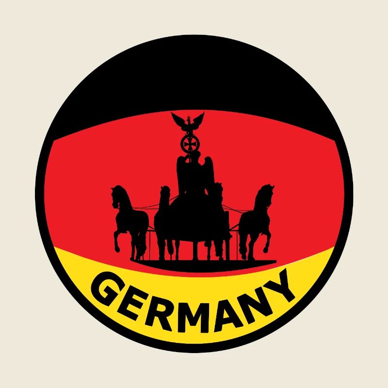 German Flag Chariot Silhouette